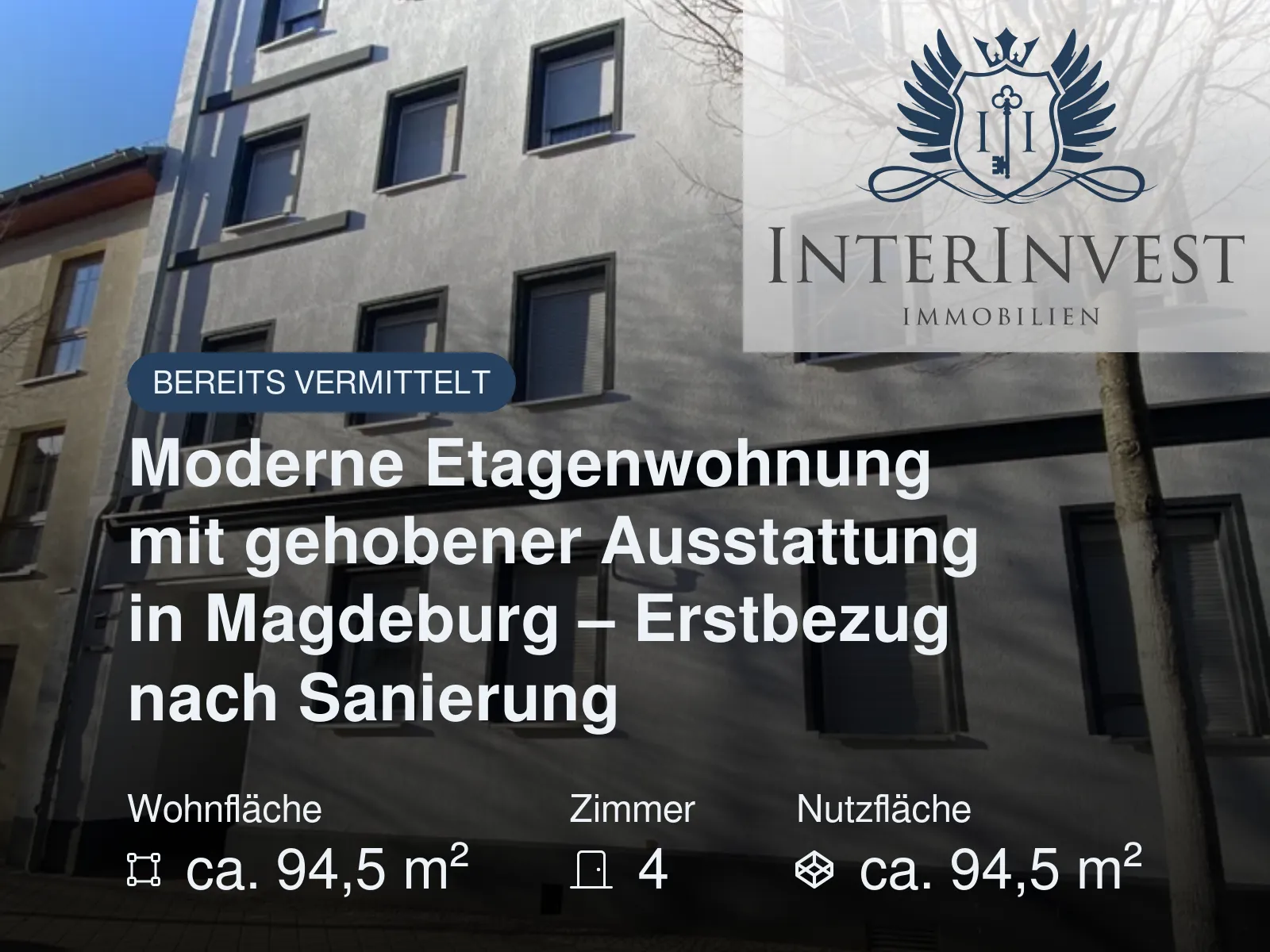 Nicht mehr verfügbar: Moderne Etagenwohnung mit gehobener Ausstattung in Magdeburg – Erstbezug nach Sanierung