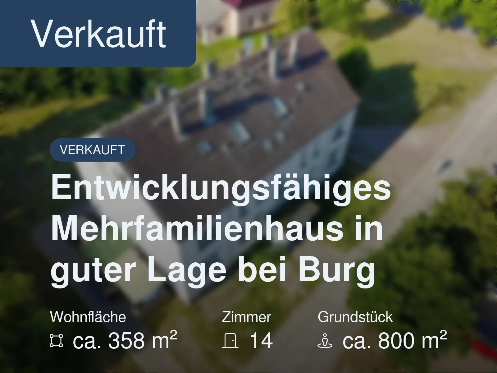 Neu im Angebot: Entwicklungsfähiges Mehrfamilienhaus in guter Lage bei Burg