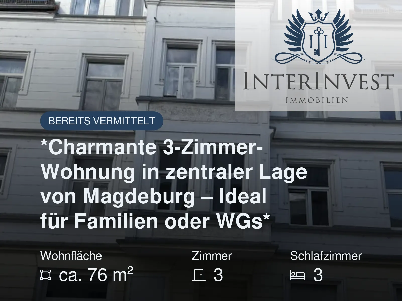 Nicht mehr verfügbar: *Charmante 3-Zimmer-Wohnung in zentraler Lage von Magdeburg – Ideal für Familien oder WGs*